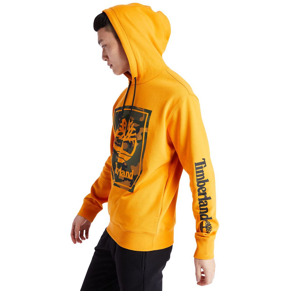 Timberland Mens Sweatshirts Camo Tree-Logo Hoodie - Orange - India NQ0532894